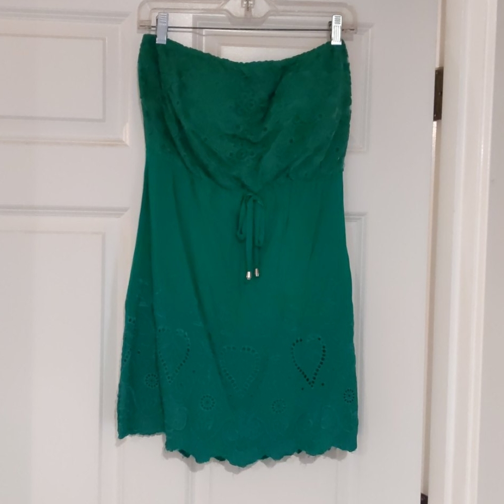 Naranka Emerald Green Strapless Tunic